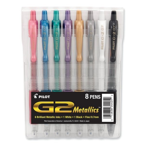 Gel Ink Pen, 8Assrtd, 0.7, Fine Point, PK80, PILOT, Mfr# 072838344052